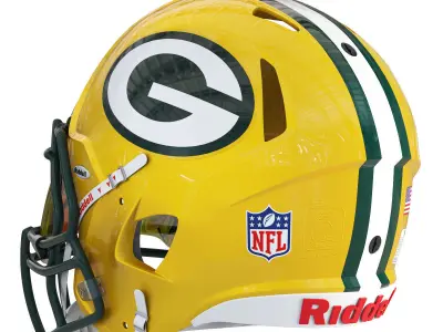 Riddell speed helmet green bay packers 3D model