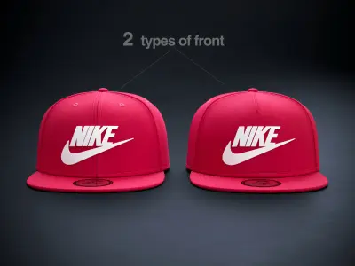 Red Snapback Cap 3D model