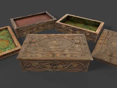 Old Jewelry Box Low-poly 3D model
