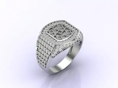 Print Ready STL 3DM  Gents Rings Diamond Men Ring  3D print model