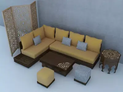 Traditional Moroccan Lounge Complet 3D model