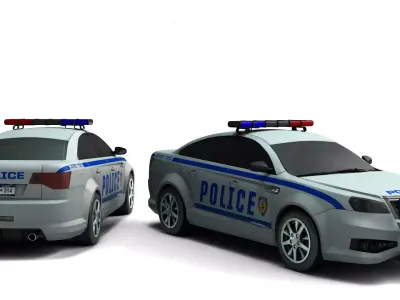 Fully Rigged Police Car Pbr Textured 3D model