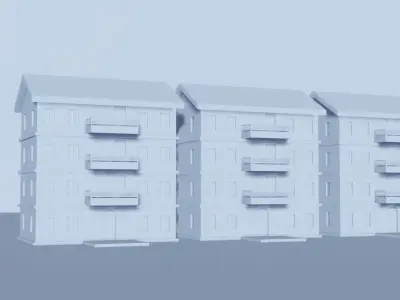 BILDINGS houses Low-poly 3D model