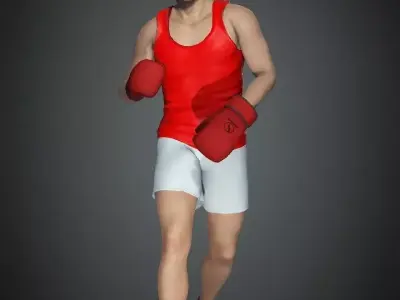 Boxer human model fbx Low-poly 3D model