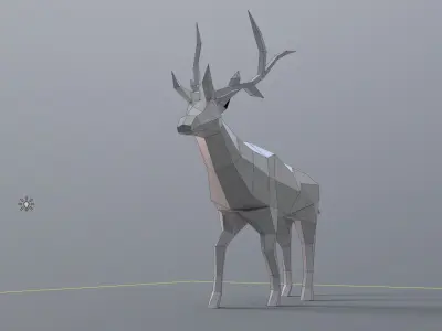 Deer low poly 3D model polygonal Low-poly 3D model
