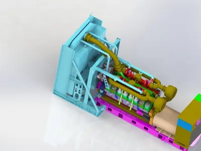 Giant generator diesel engine Free 3D model