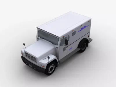 Bank Truck Lowpoly Low-poly 3D model