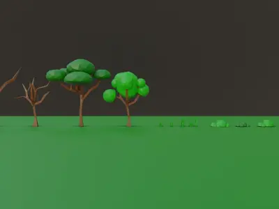 NATURE PACK LOW POLY  Low-poly 3D model