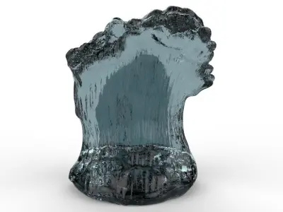Waves 2 glass sculpture 3D print model