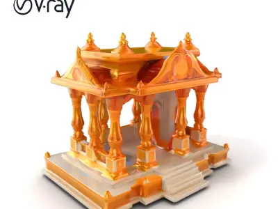 Golden Temple Decorative Architecture model pack Low-poly 3D model