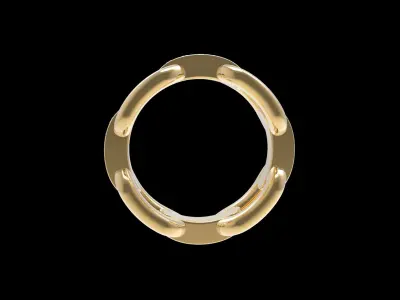 Paved Diamond Chunky Chain Ring 3D print model