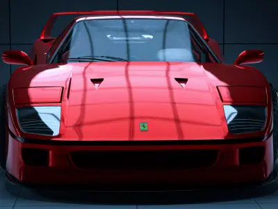 Ferrari F40 Low-poly 3D model