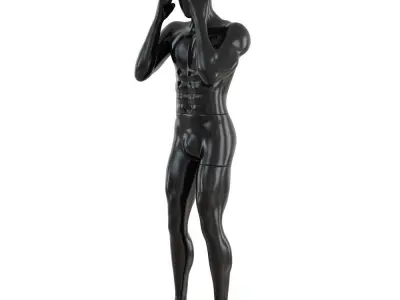 Abstract mannequin stands like a boxer 162 3D model