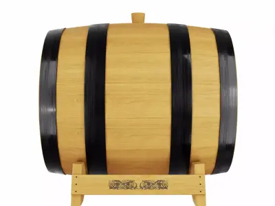 Wooden Barrel 3D model