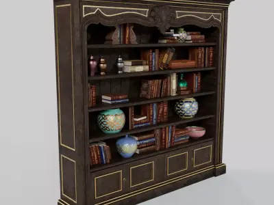 Vintage Bookcase 3D model