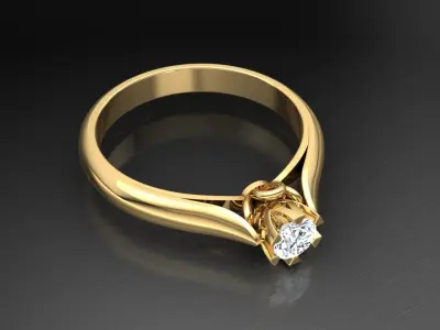 Ring M9 The luxury female ring with gem wedding 3D print model