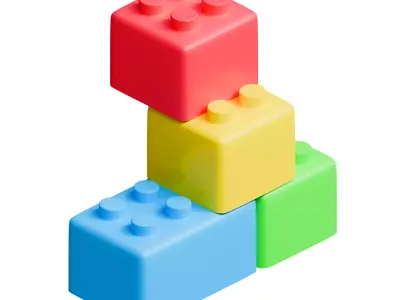 Brick Block Toys Low-poly 3D model