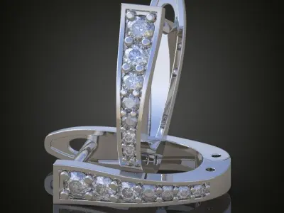 Earring 3D model 3D printable model 0110-11 3D print model