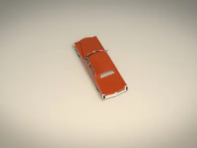 Low Poly Sedan Car 09 Low-poly 3D model