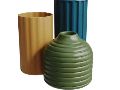 Fluted Vases 3D model
