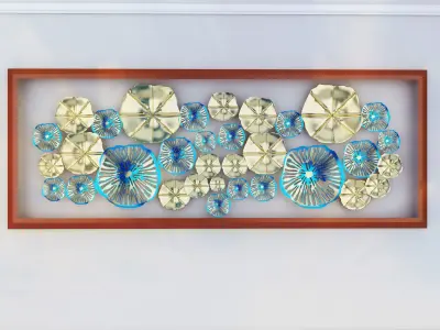 Decorative Metal stainless plants with gold   M 21 3D model