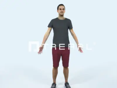 Jest 01G Animated Rigged Summer Casual Man Low-poly 3D model