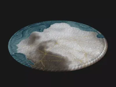 Carpet round Low-poly 3D model