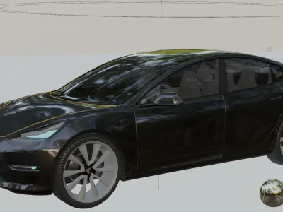 Tesla Model 3 2019-2022 Low-poly 3D model