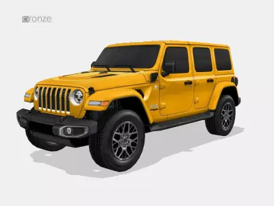 Jeep Wrangler 4xe 2021 Low-poly 3D model