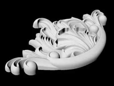 Central decor ornament for furniture 3D model 719