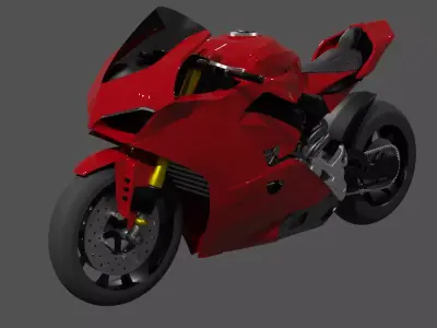 Ducati Panigale V4 - Supersport Racing Bike Low-poly 3D model