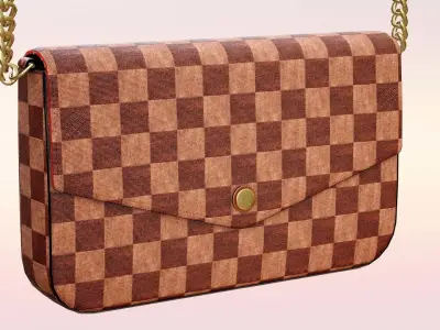 Woman Handbag Louis Vuitton Low-poly 3D model