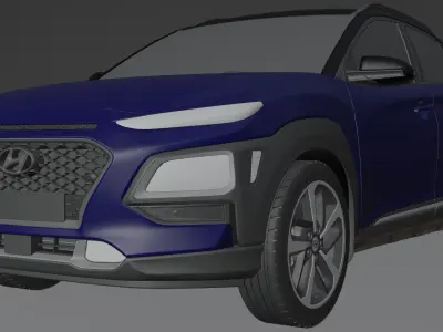 New Car Hyundai Kona  Low-poly 3D model