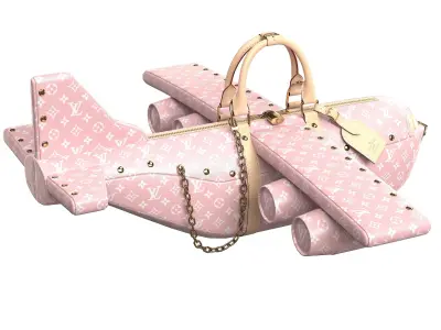 Louis Vuitton LV Airplane Pink Bag by Virgil Abloh Low-poly 3D model