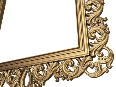 Classic Frame and Mirror 082 Low-poly 3D model