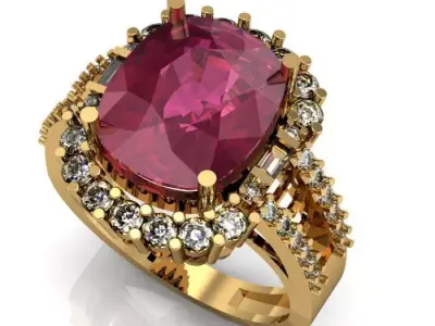 ruby daimond ring 3D print model purchase