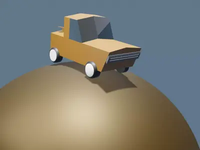 Low Poly Car 1 truck Low-poly 3D model
