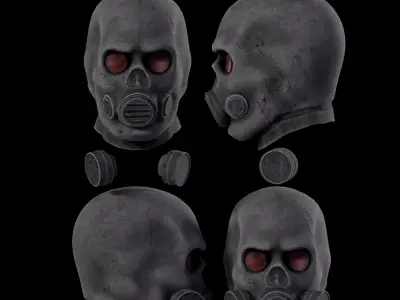 skull gasmask for Dayz arma engine Low-poly 3D model