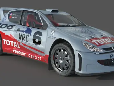 Peugeot 206 WRC 3D model