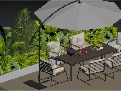 Patio Dining Set 3D model