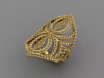 Vintage Womens Diamond Ring Women Rings 3dmodels 3D print model 3D print model 8