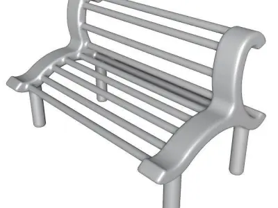Steel Bench 3D model