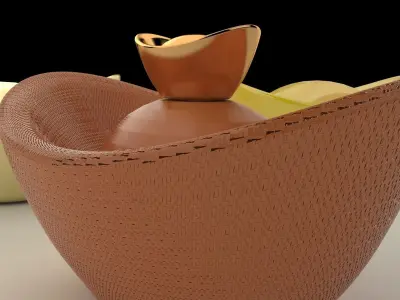 Chinese Gold Ingot  3D model 27