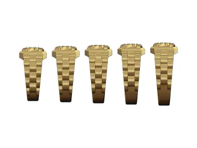 Diamond bezel cluster presidentail link ring US sizes 5to9 3D print model