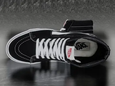 VANS 3D SHOES - HIGH BLACK Low-poly 3D model