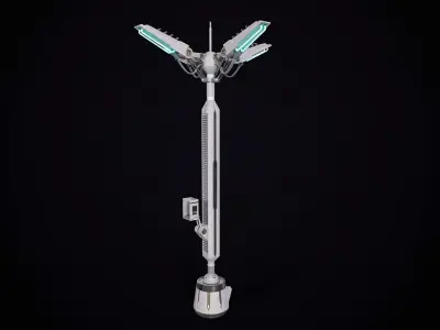 Sci-Fi radio antenna Low-poly 3D model