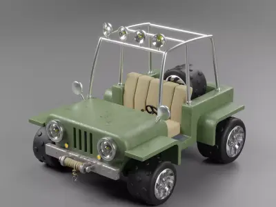 Classic Jeep Car Low-poly 3D model