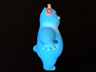 Asset - Cartoons - Character - Bear Blue - Rig - HighPoly  3D model