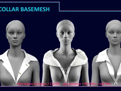 33 COLLAR BASEMESH Low-poly 3D model