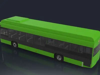 public transport vehicle tour bus Low-poly 3D model